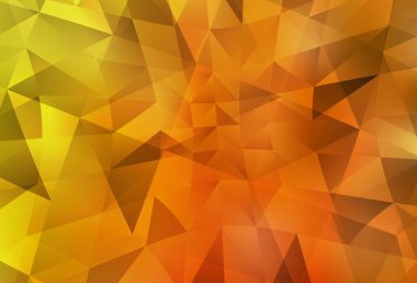 Açık Turuncu Üçgen Mozaik Şablonu. Soyut ve üçgenli renkli çizimler. İş tasarımınız için yepyeni bir tarz.