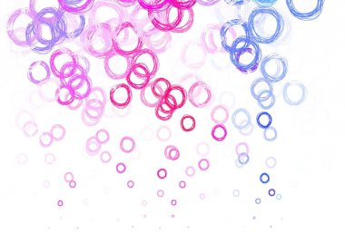 Kabarcıklı açık pembe vektör arka planı. Bulanık dekoratif tasarım baloncuklu soyut tarzda. Duvar kağıtlarının dokusu için desen.