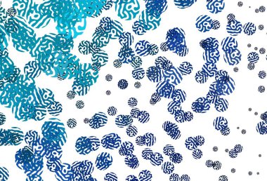 Açık mavi, rastgele şekilli yeşil vektör deseni. Renkli rastgele şekillerle modern soyut illüstrasyon. Bir cep telefonu için arka plan.