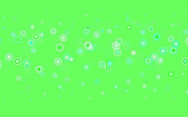 Disklerle açık yeşil vektör dokusu. Parlak renkli soyut çemberlerin olduğu bir resim. Poster ve web siteleri için tasarım.