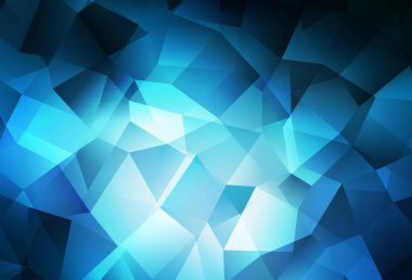 Koyu mavi vektör çokgen desen. Çokgen şekilli bir örnek. Broşürünüz için yepyeni bir tasarım..