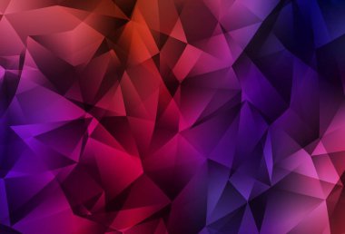 Koyu mavi, kırmızı vektör çokgen çizimi. Yarım ton şeklinde, üçgenli yaratıcı illüstrasyon. İş tasarımınız için yepyeni bir tarz.