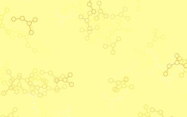 Yapay zeka yapısına sahip hafif turuncu vektör şablonu. Soyut şablondaki yapay zeka şekilleriyle parlayan illüstrasyon. Bilim için desen, geleceksel tasarımlar..