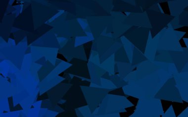 Çokgen şekilli koyu mavi vektör deseni. Soyut üçgenli dekoratif tasarım. Web siteniz için basit tasarım.