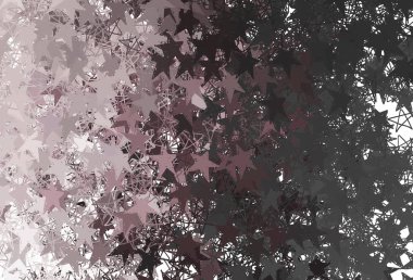 Yılbaşı yıldızlı açık gri vektör deseni. Renkli yıldızlı soyut çizimler. Astronomi web siteleri için desen.