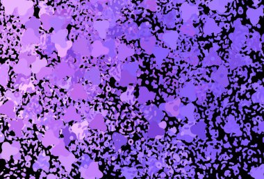 Soyut şekilli koyu mor vektör arkaplan. Renkli rastgele şekillerle modern soyut illüstrasyon. Bir cep telefonu için arka plan.