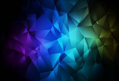 Koyu Çokrenkli vektör çokgen şablonu. Üçgenli modern soyut çizim. Web siteniz için çokgen tasarım.