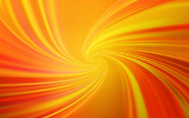 Bükülmüş çizgileri olan hafif turuncu vektör arkaplanı. Soyut ve gradyan renkte renkli çizimler. İş tasarımınız için soyut biçim.