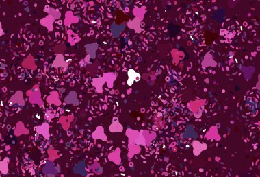 Rastgele şekilli açık pembe vektör deseni. Rastgele şekillerle soyut tarzda dekoratif tasarım. Duvar kağıtları için zarif tasarım.