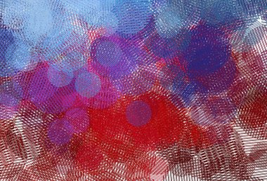 Açık mavi, daire şekilli kırmızı vektör düzeni. Bulanık yağmur damlaları olan soyut bir çizim. Güzel web siteleri için desen.