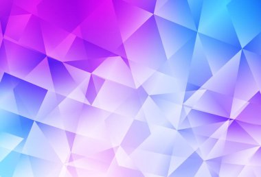 Açık Pembe, Mavi vektör üçgen mozaik şablon. Origami tarzında gradyan ile geometrik çizim. Pankartın için tamamen yeni bir şablon.