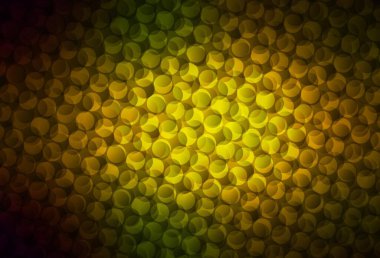 Koyu yeşil, benekli sarı vektör arkaplan. Bulanık dekoratif tasarım baloncuklu soyut tarzda. Marka kitabınız için yeni şablon.