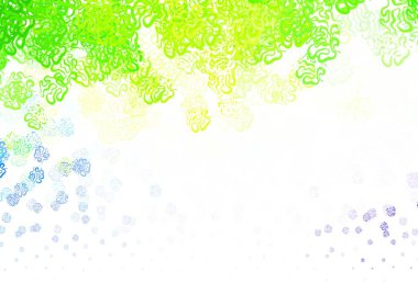 Açık pembe, Memphis şekilli yeşil vektör arkaplan. Soyut tarzda rengarenk gradyan şekilleri olan bir resim. Bir cep telefonu için arka plan.