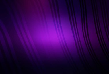 Koyu mor, eğri çizgileri olan pembe vektör arkaplan. Renkli çizgileri ve şekilleri olan bir örnek. Tasarımınız için basit şablon.