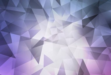 Açık Mor Vektör Çokgen arkaplanı. Gradyanı olan üçgen geometrik örnek. Arkaplanlarınız için desenli desen.
