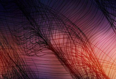 Koyu mavi, kıvrımlı sarı vektör dokusu. Değişken çizgileri olan renkli soyut çizimler. Posterler ve afişler için iş tasarımı.