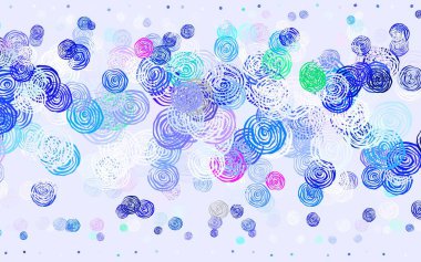 Açık pembe, güllü yeşil vektör karalama şablonu. Çiçekli yepyeni renkli bir illüstrasyon. İşiniz için yeni tasarım.