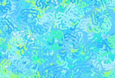 Açık mavi, rastgele şekilli yeşil vektör deseni. Renkli rastgele şekillerle modern soyut illüstrasyon. Duvar kağıtları için zarif tasarım.