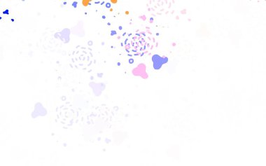 Açık mavi, kaotik şekilli kırmızı vektör şablonu. Rastgele şekillerle soyut tarzda dekoratif tasarım. Kartvizitiniz için modern tasarım.