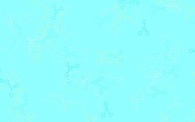 Açık mavi, yapay zeka kavramına sahip yeşil vektör dokusu. Parlak renkli bir illüstrasyon ve yapay zekanın gerçek yapısı. Siber yeniliklerin tasviri için tasarım.