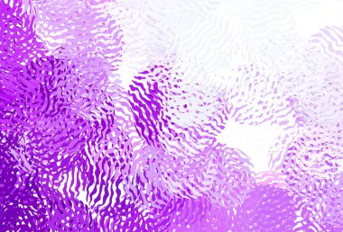 Bükülmüş çizgileri olan açık pembe vektör arkaplanı. Basit çizgilerle renkli gradyan çizimi. Broşürler, broşürler için doku.