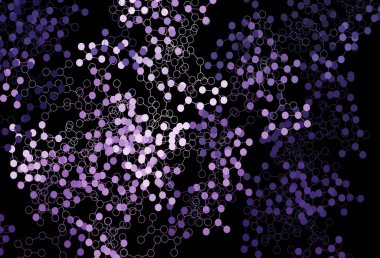 Yapay zeka kavramına sahip koyu mor vektör dokusu. Renkli yapay zeka yapısı, eğimli çizgiler ve noktalar. Siber yeniliklerin tasviri için tasarım.