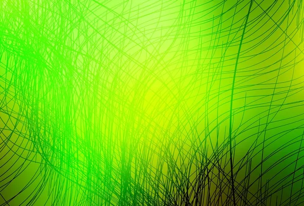 ライトグリーン ライン付きイエローベクトルテンプレート 曲線で構成された輝くイラスト 携帯電話画面の背景 — ストックベクタ