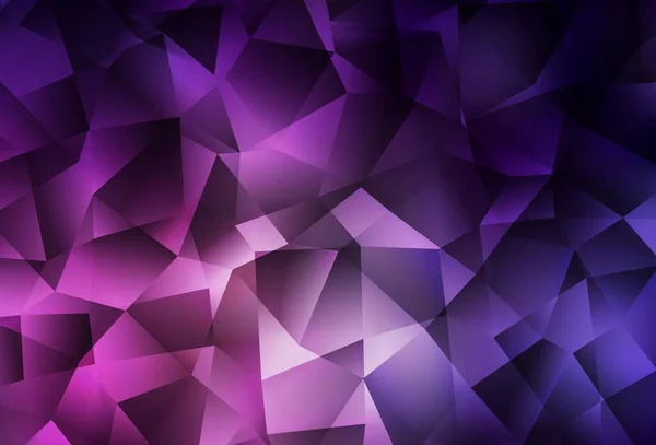 Dunkelrosa Vektor Leuchtenden Dreieckigen Hintergrund Ein Muster Mit Polygonalen Formen — Stockvektor