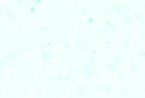 Azul Claro Fondo Vector Amarillo Con Copos Nieve Navidad Ilustración — Vector de stock