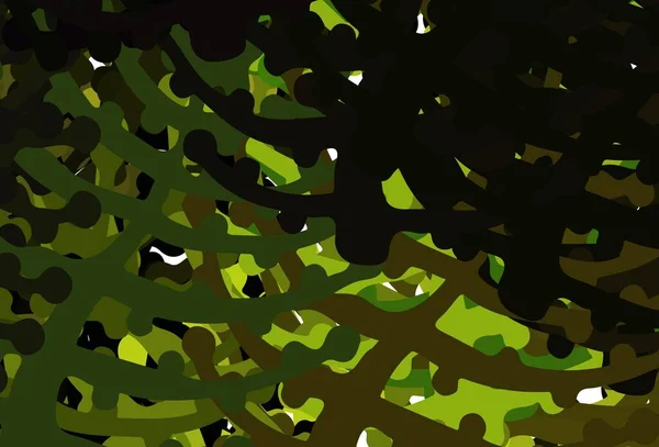 Modèle Vectoriel Vert Foncé Jaune Avec Des Formes Chaotiques Illustration — Image vectorielle