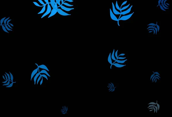 Dark Blue Vector Abstract Background Leaves Leaves Blurred Abstract Background — Stock Vector