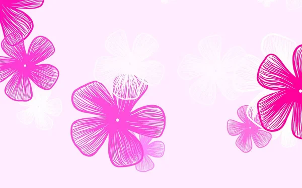 Licht Roze Gele Vector Natuurlijke Achtergrond Met Bloemen Abstracte Illustratie — Stockvector