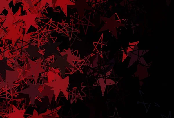 Sötét Rózsaszín Vörös Vektor Elrendezés Fényes Hópelyhekkel Csillagokkal Modern Geometriai — Stock Vector