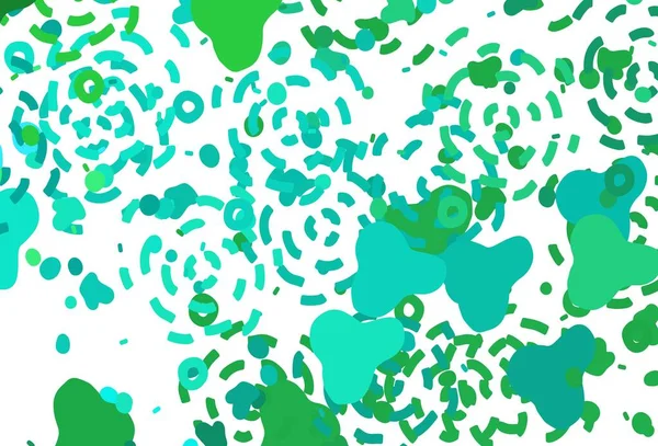 Soyut biçimlerde açık yeşil vektör dokusu. Modern tarzda değişen renkli kaotik formlar. Kartvizitiniz için modern tasarım.