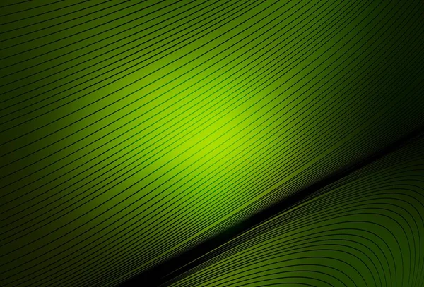 Темно Зеленый Векторный Фон Изогнутыми Линиями Красочная Иллюстрация Абстрактном Стиле — стоковый вектор