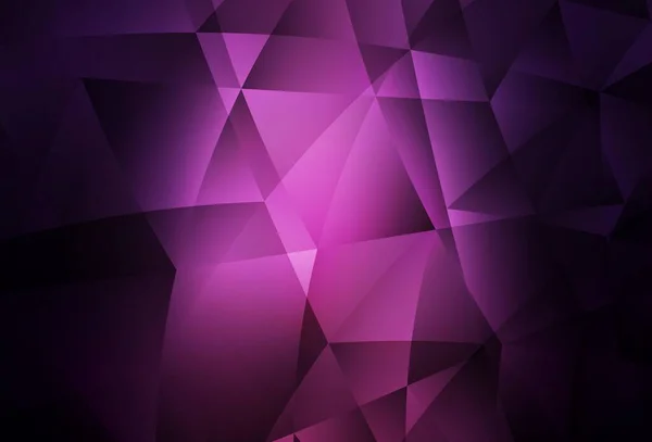 Dark Purple Vector Gradient Triangles Texture Geometric Illustration Origami Style — ストックベクタ