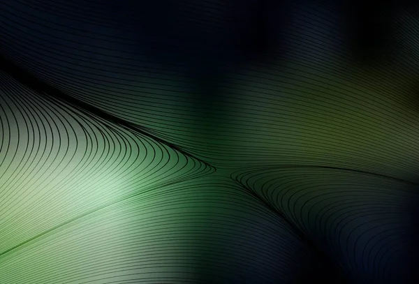 Темно Зеленый Векторный Фон Изогнутыми Линиями Творческая Иллюстрация Полутоновом Стиле — стоковый вектор
