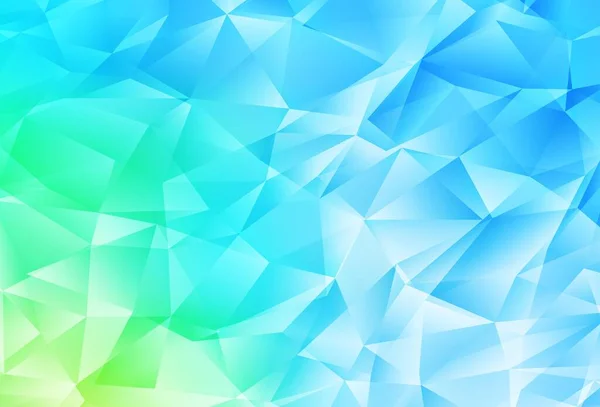 Azul Claro Verde Vector Triángulo Plantilla Mosaico Elegante Ilustración Poligonal — Vector de stock