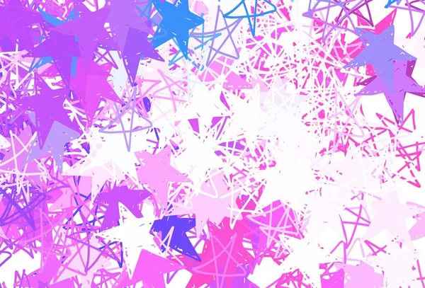 Açık pembe, güzel yıldızlı mavi vektör dokusu. Yıldızlı parlak renkli illüstrasyon. Astronomi web siteleri için desen.