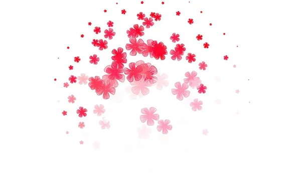 Rose Clair Fond Abstrait Vectoriel Rouge Avec Des Fleurs Fleurs — Image vectorielle