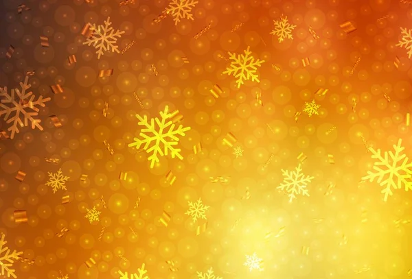 Világos Narancs Vektor Textúra Születésnapi Stílusban Ragyogó Illusztráció Karácsonyi Labdákkal — Stock Vector