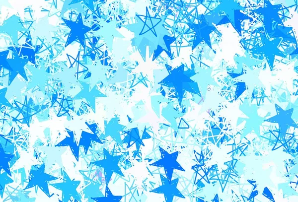 Textura Vetorial Azul Claro Com Belas Estrelas Ilustração Colorida Brilhante — Vetor de Stock