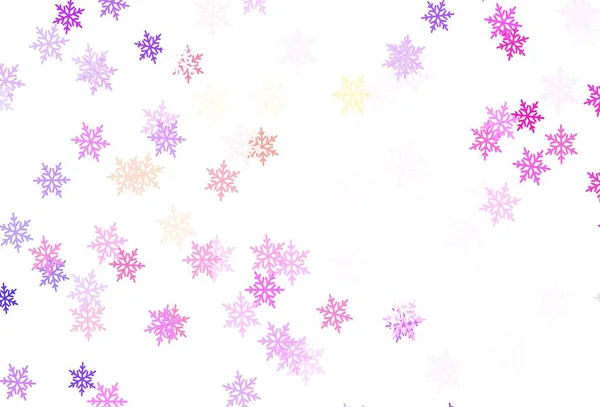 Azul Claro Textura Vectorial Roja Con Copos Nieve Colores Estrellas — Vector de stock