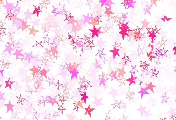 Light Pink Yellow Vector Pattern Christmas Stars Blurred Decorative Design — Wektor stockowy