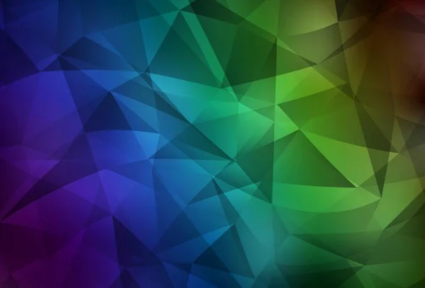 Mörkblå Grön Vektor Abstrakt Mosaik Bakgrund Polygonal Abstrakt Illustration Med — Stock vektor