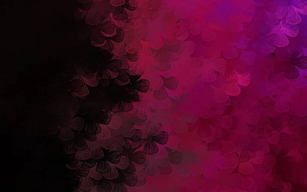 Dark Pink Vector Fondo Abstracto Con Árboles Ramas Flores Estilo — Vector de stock