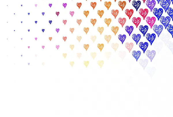 Light Purple Vector Template Doodle Hearts Shining Illustration Hearts Abstract — ストックベクタ