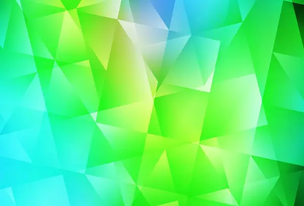 Hellblaue Grüne Vektor Abstrakte Polygonale Vorlage Leuchtend Bunte Illustration Mit — Stockvektor