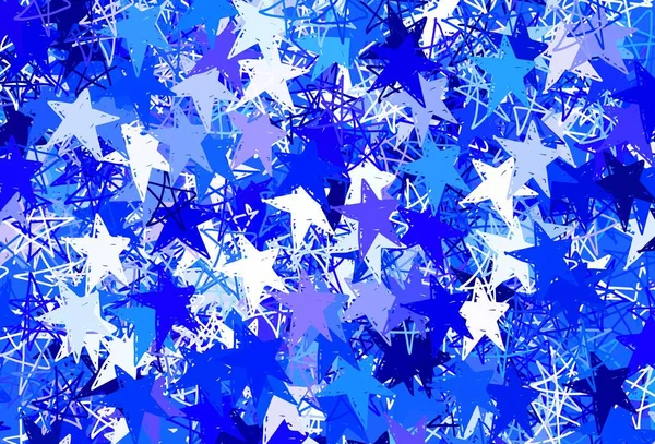 Světlo Blue Vektorová Textura Krásnými Hvězdami Rozmazaný Dekorativní Design Jednoduchém — Stockový vektor