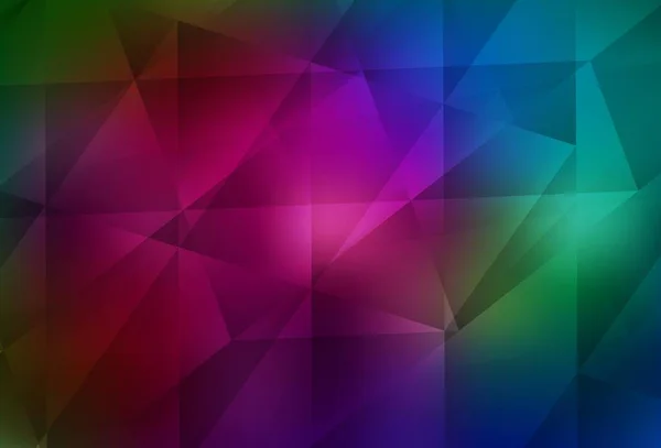 Тёмный Многоцветный Векторный Треугольный Мозаичный Фон Красочная Иллюстрация Многоугольном Стиле — стоковый вектор
